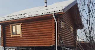Баня из оцилиндрованного бревна под ключ в Соль-илецке - от 136916 рублей