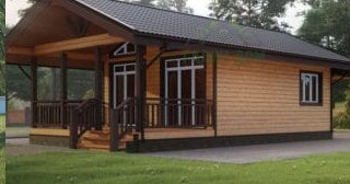 Проект одноэтажного дома из бруса с террасой - Строительство в Соль-илецке от Строй-Сои от 136916 руб.
